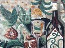 Wine Roses Fruit Mural Mosaic close-up