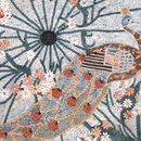 Peacock on a Parasol Mosaic, 48" close-up