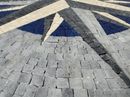 Blue and Gray Compass Rose Mosaic Medallion close-up