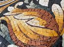 Patterned Gold Leafy Round Mosaic close-up