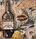 Wine and Flowers Mosaic close-up