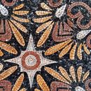 Round Art Deco Motif Mosaic, 30" close-up