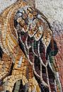 Golden Falcon Mosaic, 18"x36" close-up