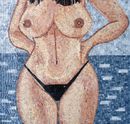 Portrait of a Nude Woman Mosaic close-up