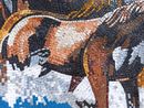 Horses Galloping Mosaic Mural close-up