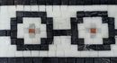 White and Black Mosaic Border close-up