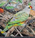Red-Spotted Birds Mosaic close-up