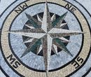 Mediterranean Compass Mosaic, 48" close-up