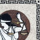 Lady Justice Mosaic, 36" close-up