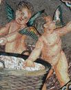 Cherubs Spreading Flowers Mosaic close-up