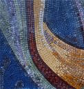 Abstract Waves Mural Mosaic close-up