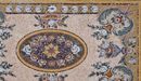 Gold Flower Pot Rug Mosaic close-up