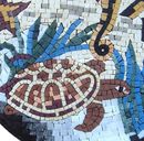 Seahorses and Turtle Mosaic close-up