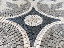 Greyscale Floral Pattern Mosaic, 52" close-up