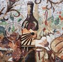 Wein, Früchte und Blumen Mosaik Zoom