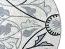 Grey Floral Mosaic, 48" close-up