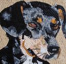 Black and Brown Dachshund Mosaic close-up