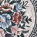 Mixed Flower Mosaic Medallion, 40" close-up