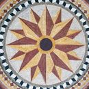 Star Flower Rings Geometric Mosaic, 79" close-up