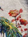 Perched Royal Peacock Mosaic Wall Art close-up