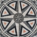 Mosaik Stern Schwarz Weiß, 90 cm Zoom