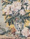 White Peonies Mosaic Wall Art close-up
