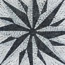 Light Grey and Black Compass Mosaic close-up