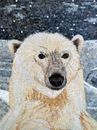 Polar Bear with Cub Mosaic close-up