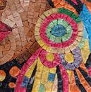 Potrait einer Damenporträt Mosaik-Untersetzer Zoom