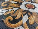 Ornate Gold Floral Mosaic, 52" close-up