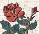 Chunky Embossed Roses Mosaic close-up