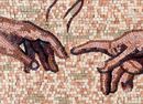 The Creation of Adam Reproduction Mosaic, 28"x40" close-up