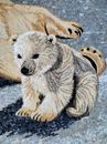 Polar Bear with Cub Mosaic close-up