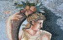 Goddess Ceres with Cornucopia Mosaic close-up