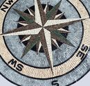Emerald and White Compass Mosaic, 30" close-up