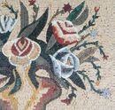 Gold Vase of Roses Mosaic close-up