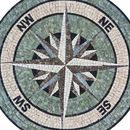 Mosaik Kompass Grün, 75 cm Zoom
