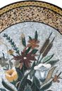 Rundbogen goldene Blumenvase Mosaik Zoom