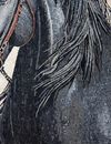 Portrait eines schwarzen Pferdes als Mosaik Zoom