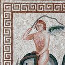 Eros Riding Dolphin Mosaic Mosaic Natural