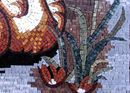 Swans on a Pond Mosaic close-up