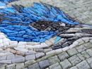 Blue Kingfisher Mosaic, 32" close-up