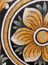 Patterned Gold Leafy Round Mosaic close-up