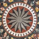 Round Colorful Leaves Mosaic, 52" close-up
