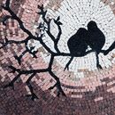 Love Birds in Moonlight Mosaic close-up