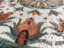 Dusky Rose Floral Pattern Mosaic, 48" close-up