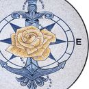 Yellow Rose and Anchor Mosaic, 40" close-up