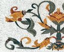 Green and Gold Floral Mosaic close-up