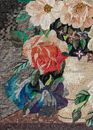 Цветастый букет, мозаика крупным планом