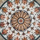 Dusky Rose Floral Pattern Mosaic, 48" close-up